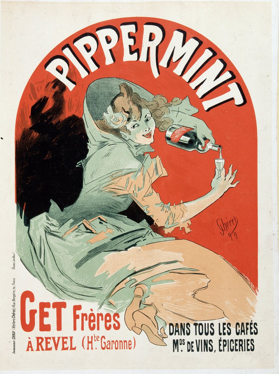Werbeplakat für Pippermint Get Frères - von Jules Chéret von Jules Cheret