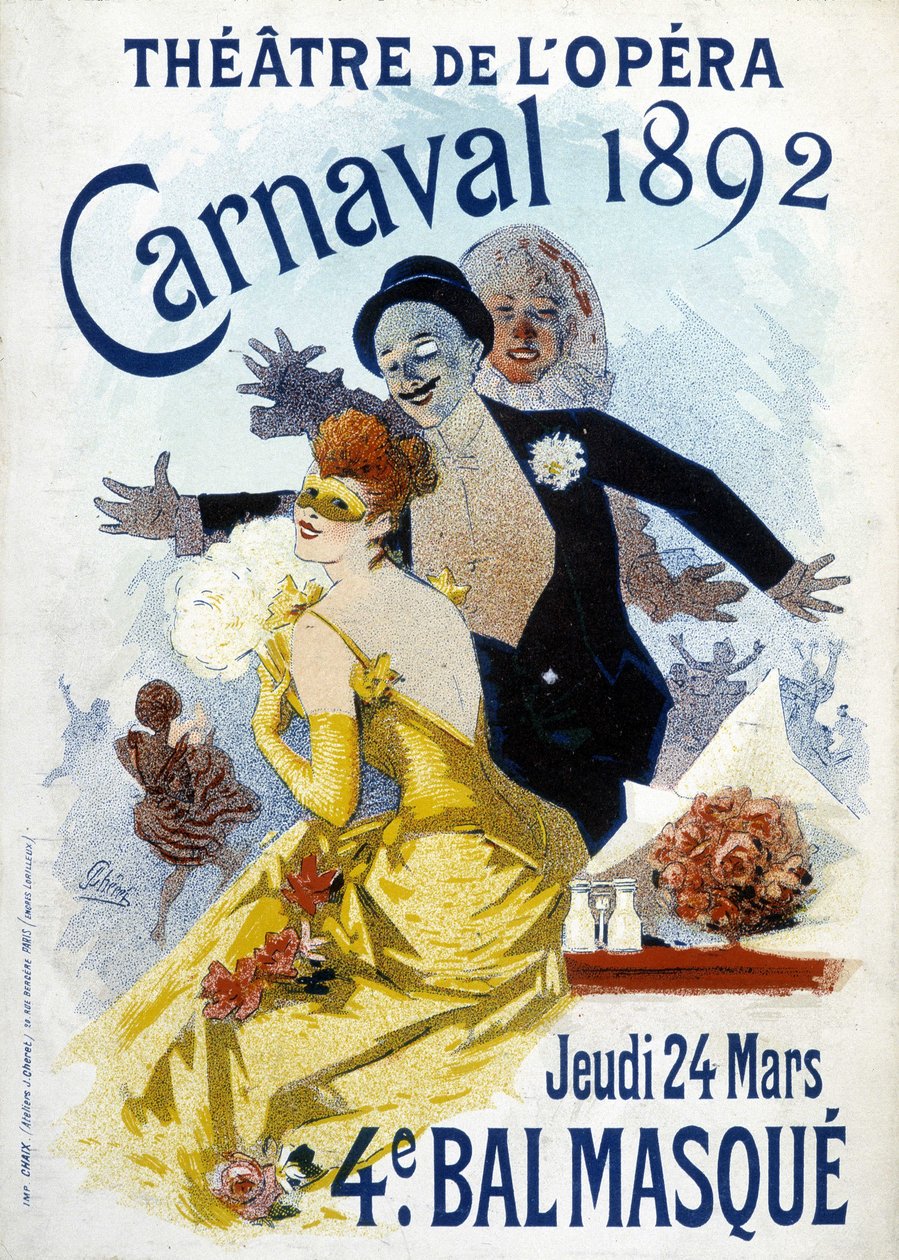 Plakat von Cherret für den Karneval von 1892 im Operntheater. von Jules Cheret