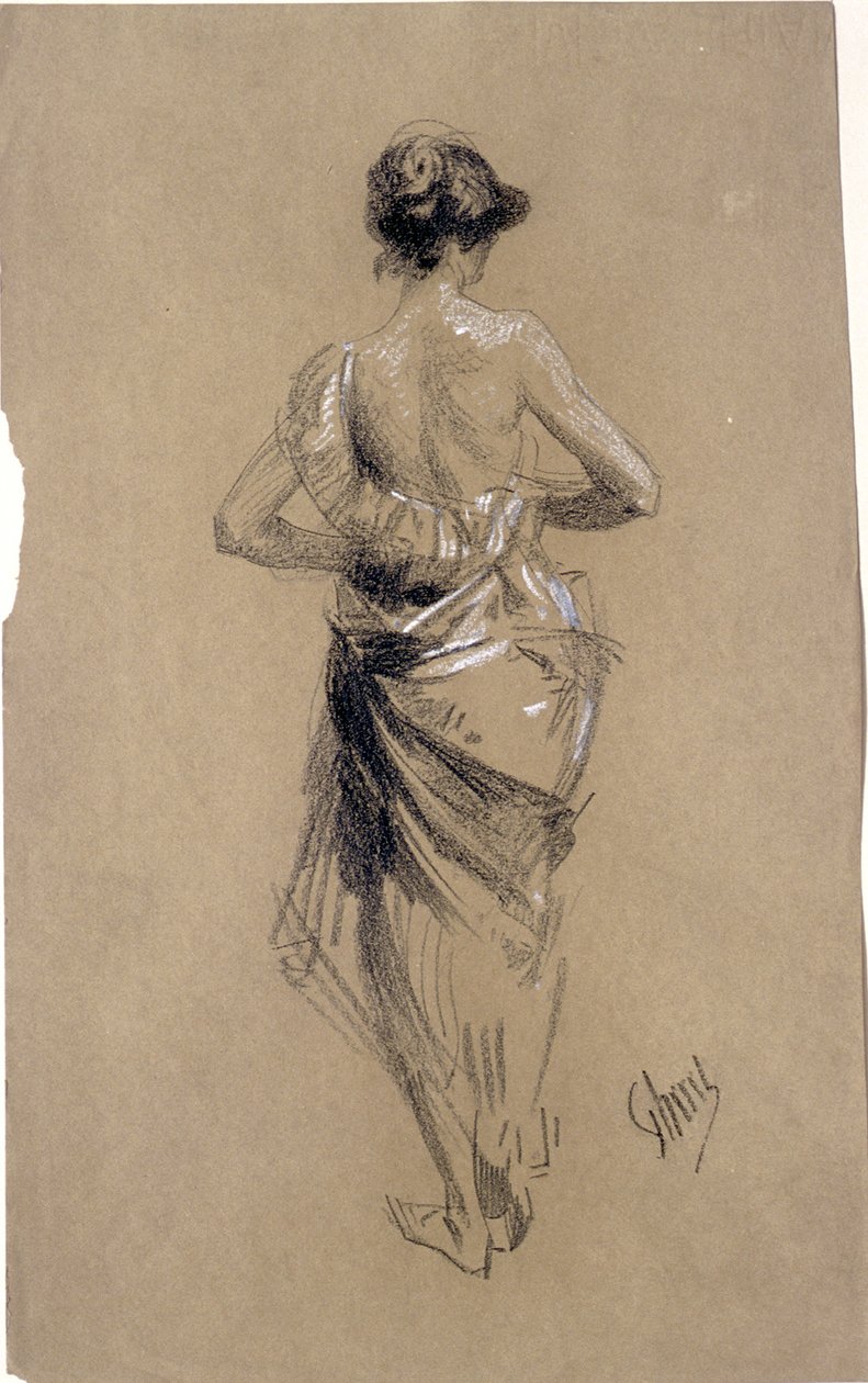 Stehende Frau von hinten gesehen von Jules Cheret