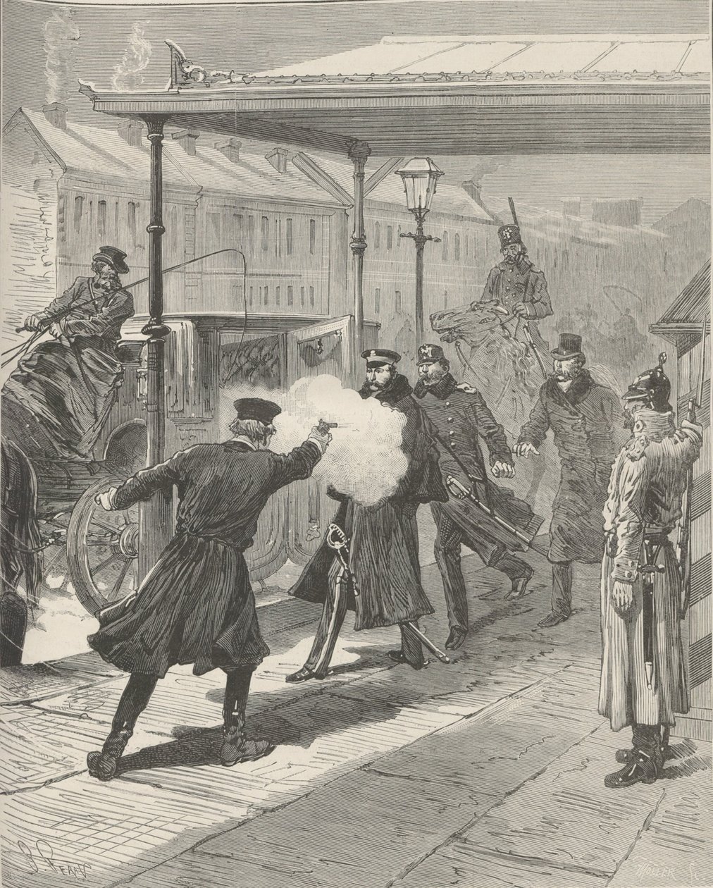 Die Ermordung von Graf Mikhail Loris-Melikov. Aus Le Monde Illustré, 1880 von Jules Descartes Férat