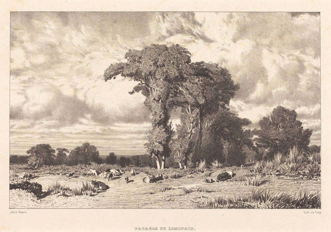 Weiden von Limousin (Pacages du Limousin) von Jules Dupré