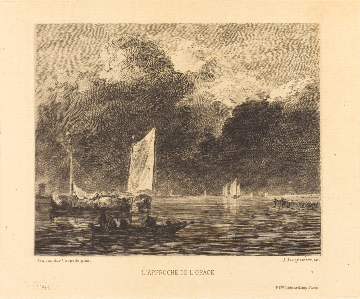 Das Herannahen des Sturms von Jules Ferdinand Jacquemart after Jan van de Cappelle