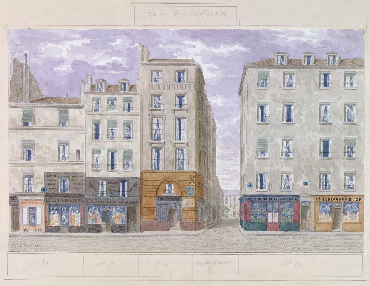 Nr. 28 bis Nr. 34 rue du Four, Paris, Frankreich, 1893 von Jules Gaildrau