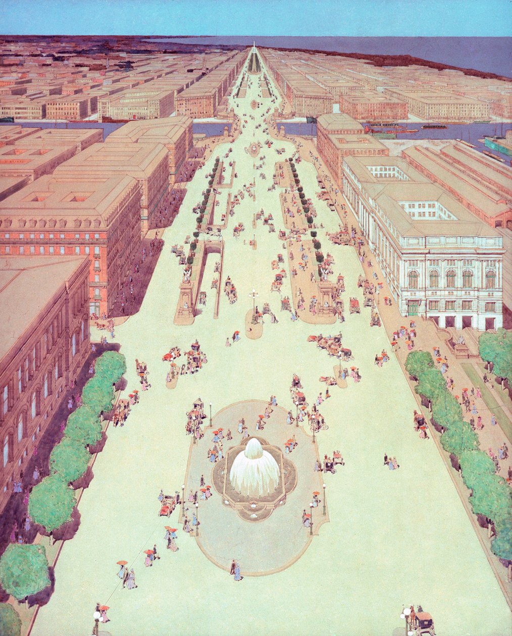 Vorgeschlagener Boulevard zur Verbindung der Nord- und Südseite des Chicago River von Jules Guerin