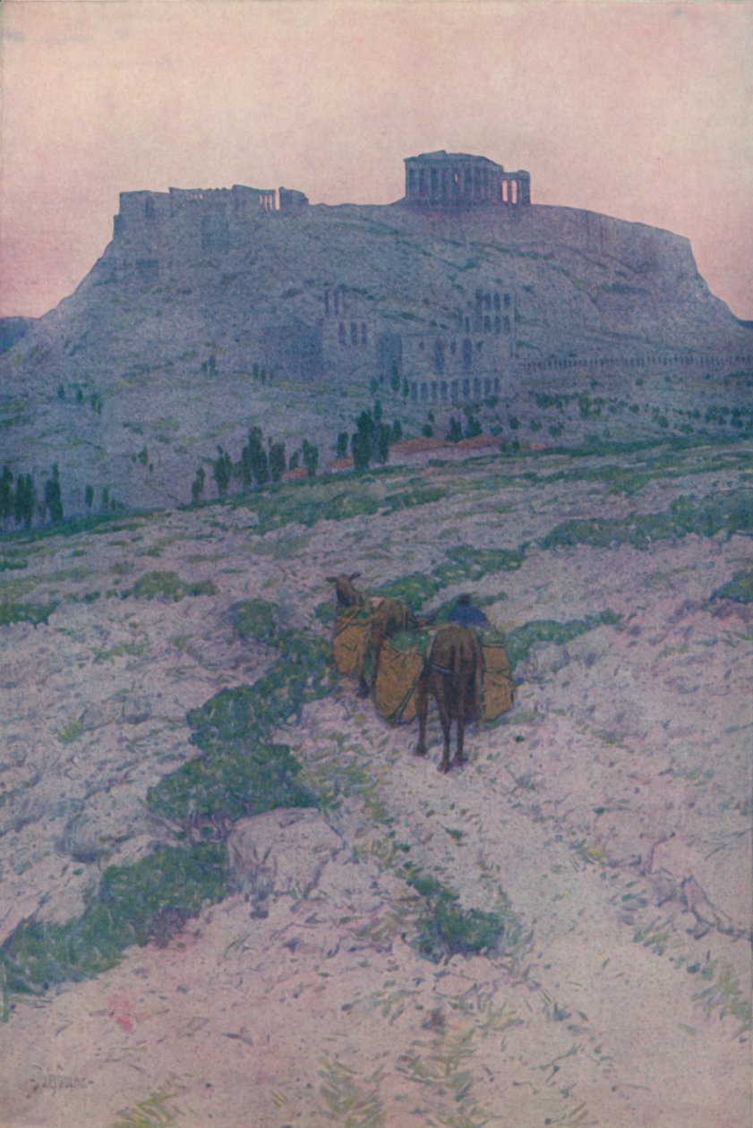 Die Akropolis in Athen, früher Morgen, 1913 von Jules Guerin