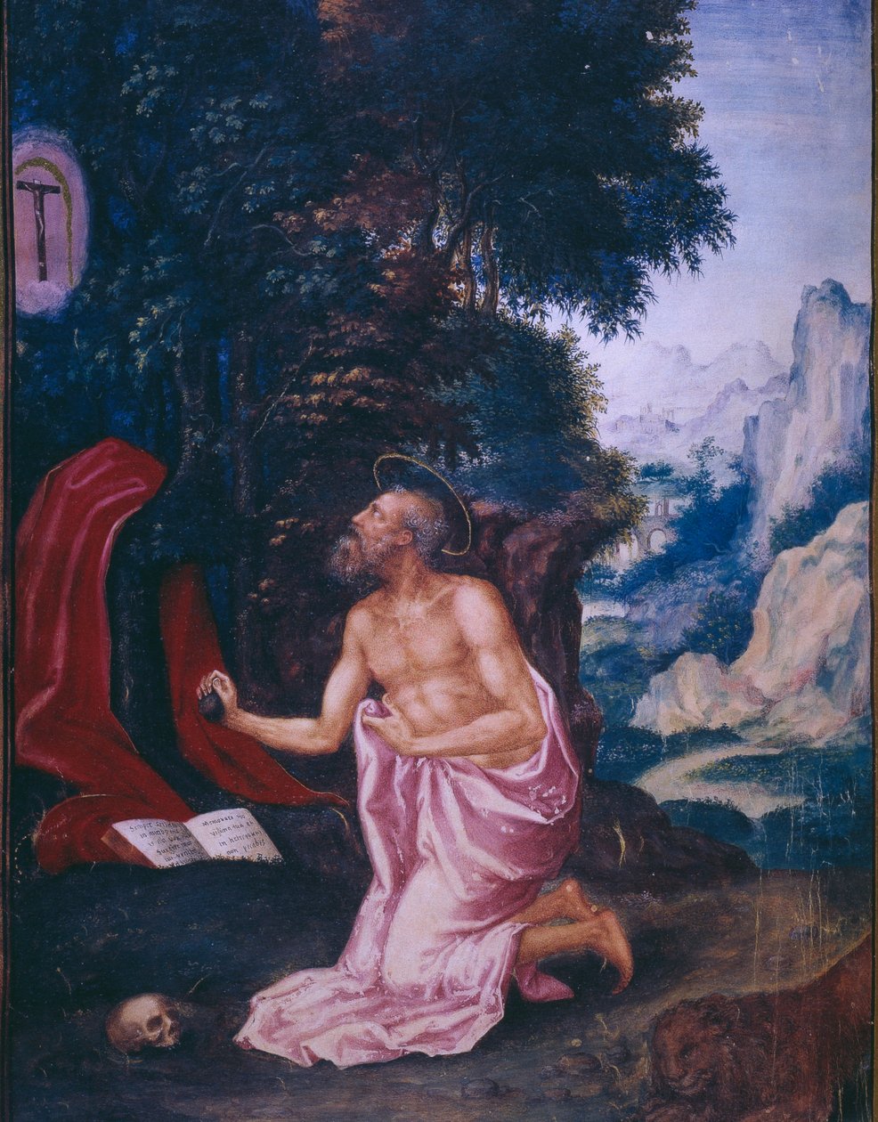 Heiliger Hieronymus, aus einer Faksimile des Breviers von König Philipp II. von Spanien, 1569 von Julian and Leon, Andres de Fuente del Saz