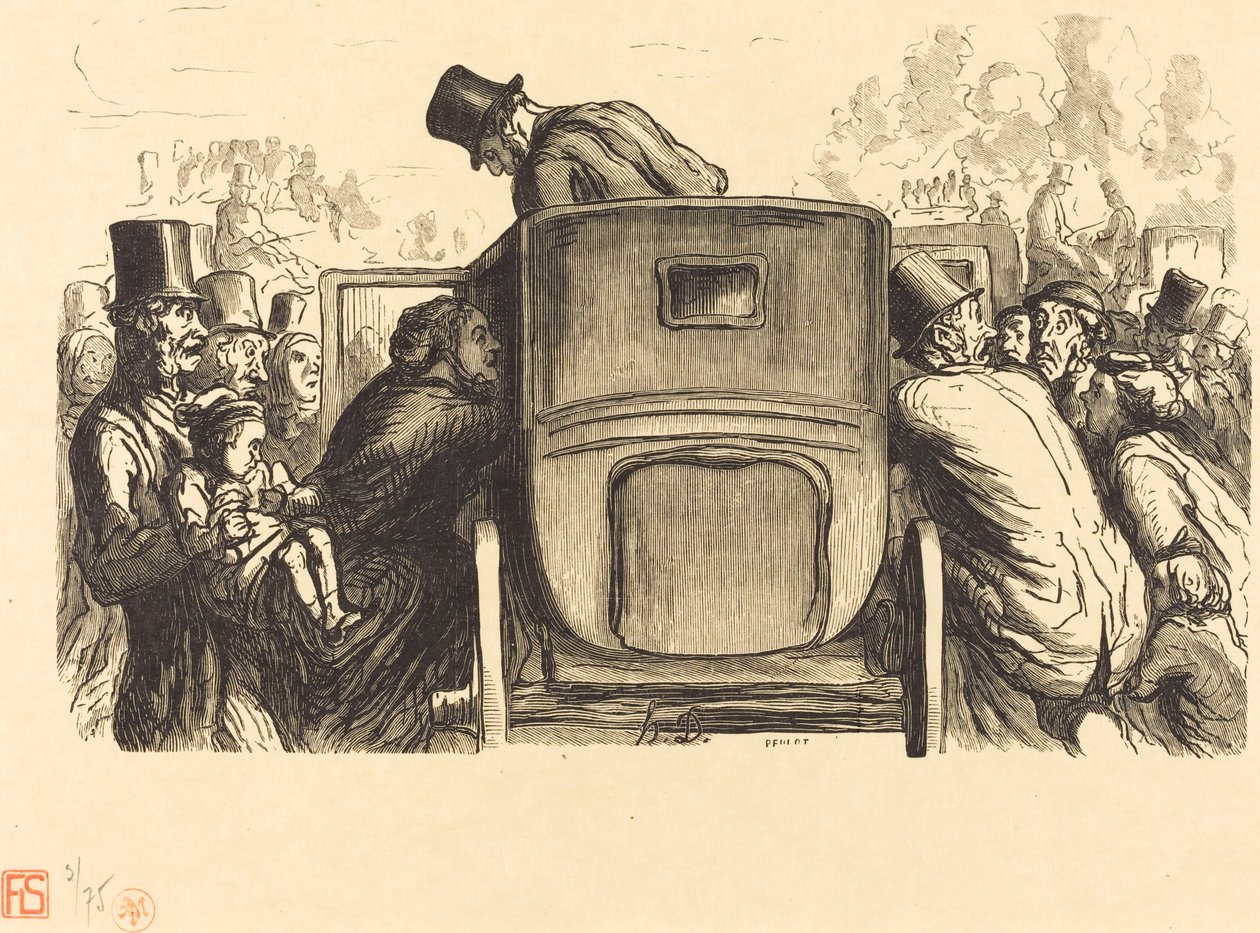 Weltausstellung: Der Fremde findet alle wünschenswerten Einrichtungen... von Julien Antoine Peulot after Honoré Daumier