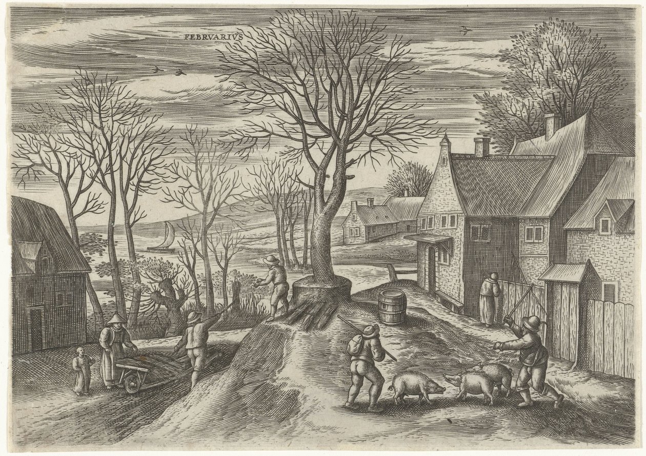 Februar Febrvarivs (Titel auf Objekt) Die zwölf Monate (Serientitel) von Julius Goltzius