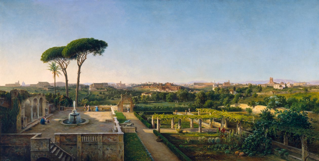 Blick auf Rom vom Aventin, 1873 von Julius O. Montalant
