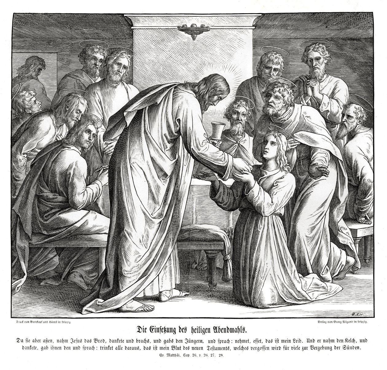 Eucharistie, Evangelium nach Matthäus von Julius Schnorr von Carolsfeld