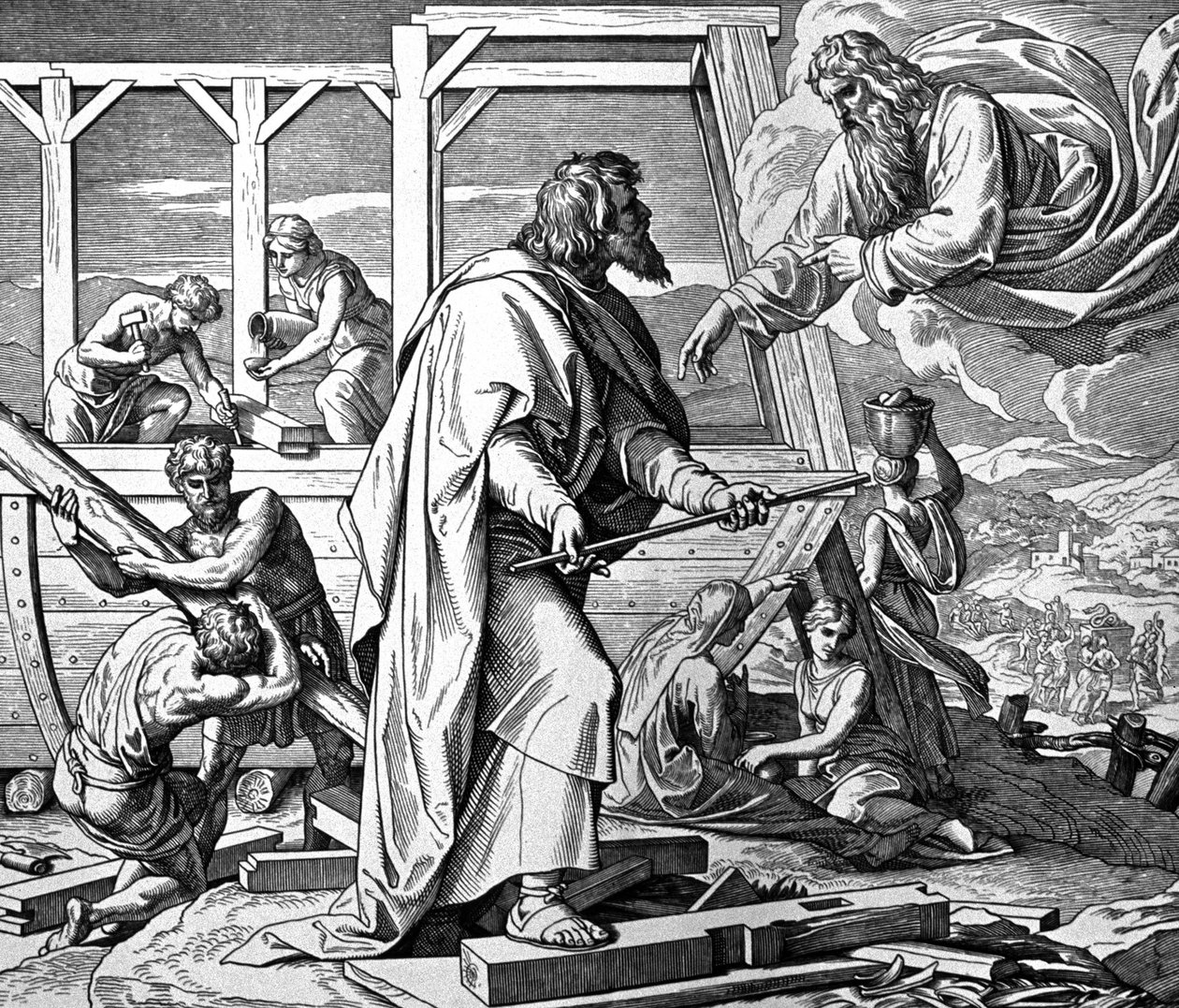 Gott warnt Noah vor der Flut von Julius Schnorr von Carolsfeld