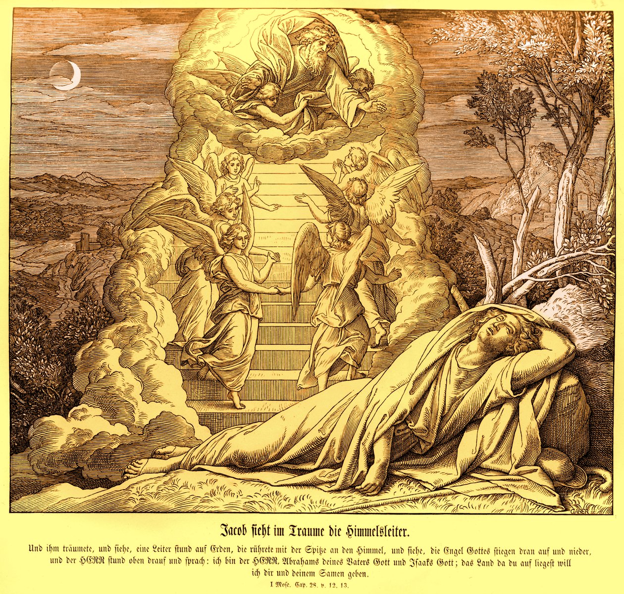 Jakob träumt von der Himmelsleiter, Genesis von Julius Schnorr von Carolsfeld