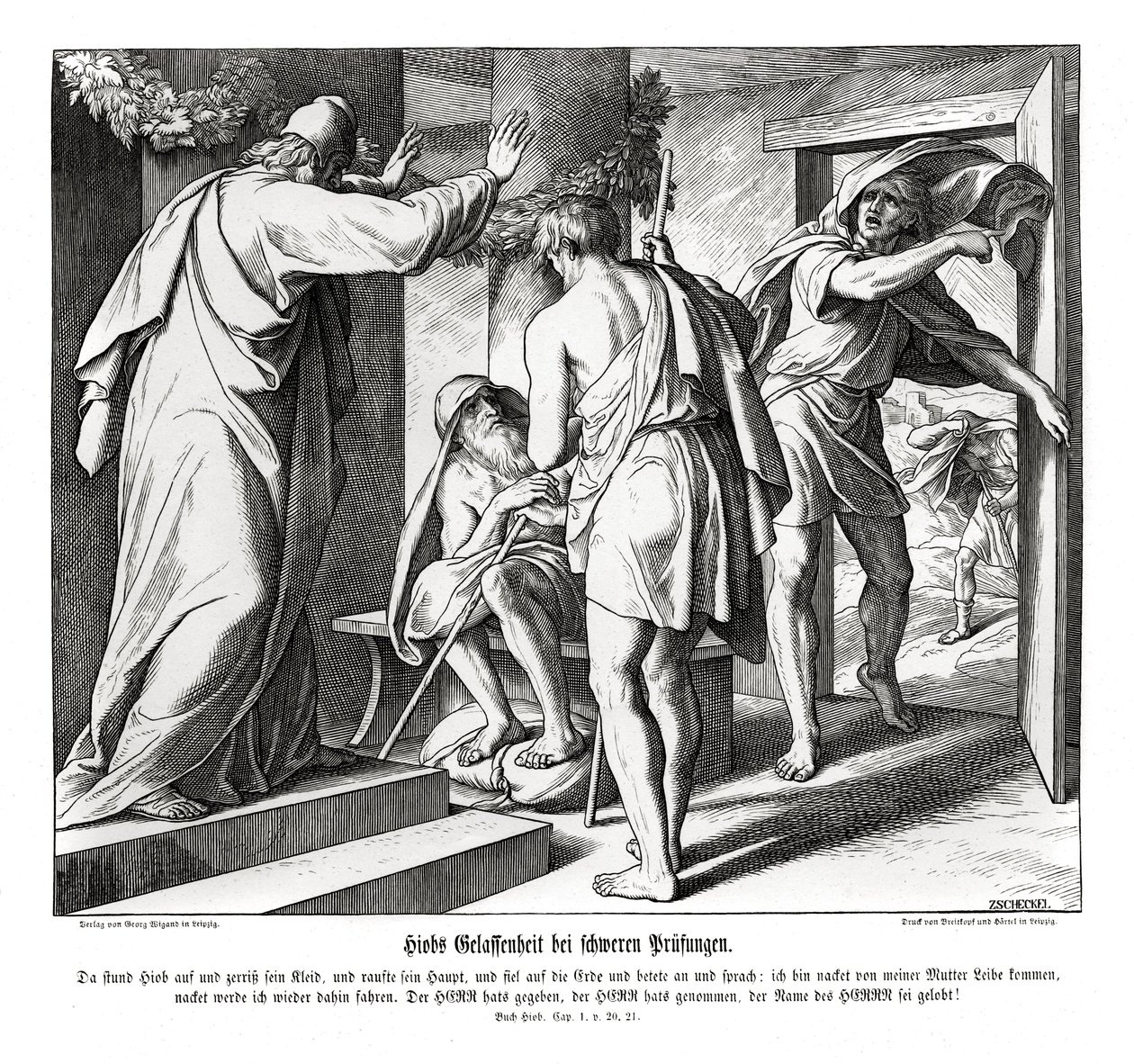 Hiobs Prüfungen, Hiob von Julius Schnorr von Carolsfeld
