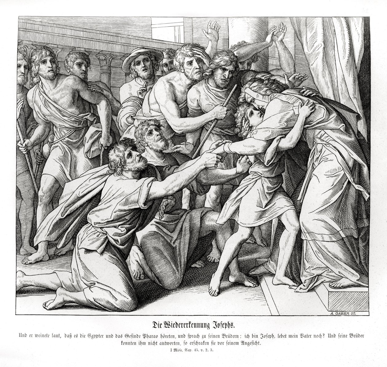 Joseph wird von seinen Brüdern erkannt, Genesis von Julius Schnorr von Carolsfeld