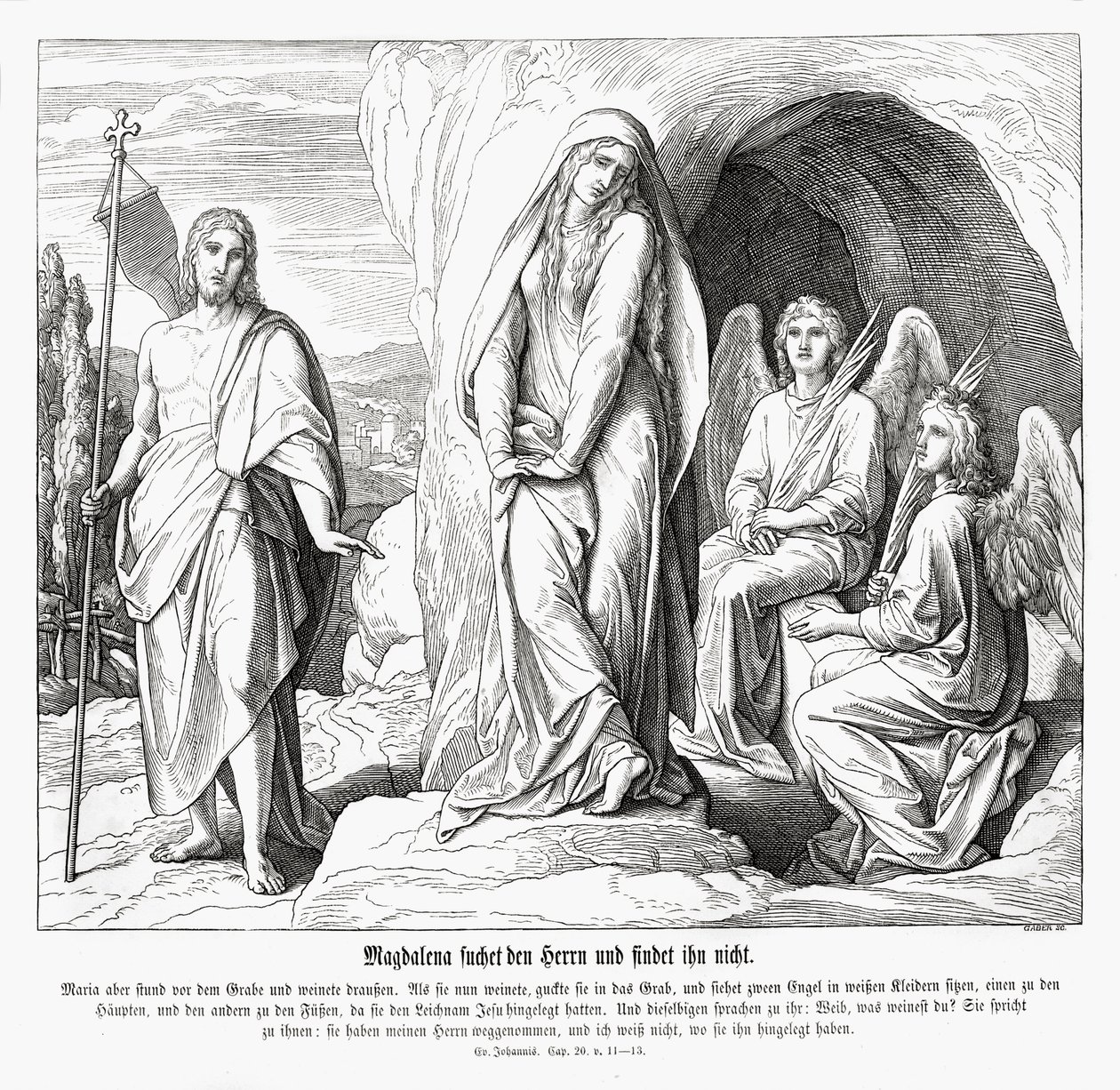 Maria Magdalena am Grab Jesu, Evangelium nach Johannes von Julius Schnorr von Carolsfeld