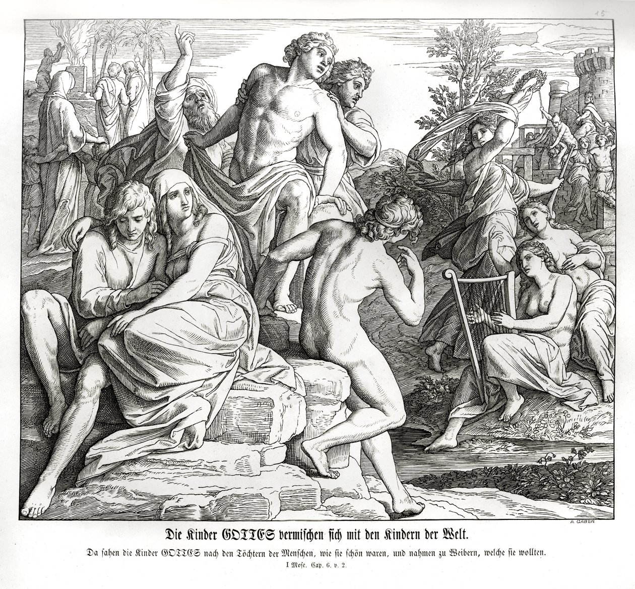 Vermehrung der Menschen, Genesis von Julius Schnorr von Carolsfeld