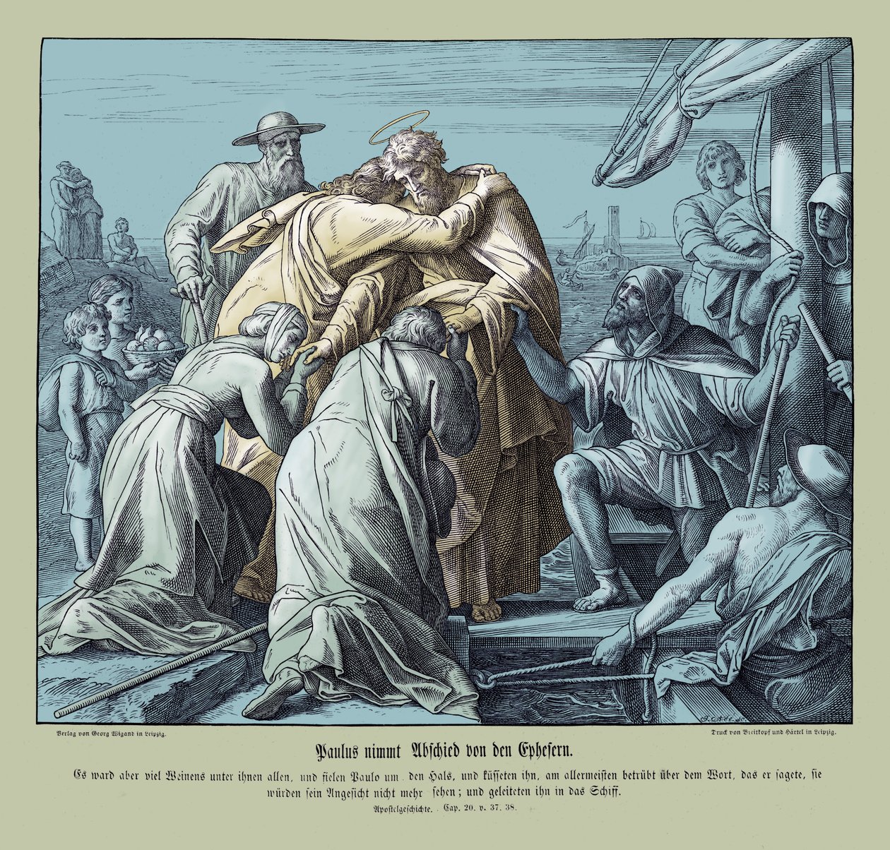 Paulus verlässt die Epheser, Apostelgeschichte von Julius Schnorr von Carolsfeld