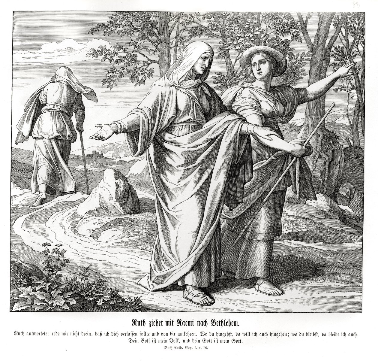 Ruth geht mit Naomi nach Bethlehem von Julius Schnorr von Carolsfeld