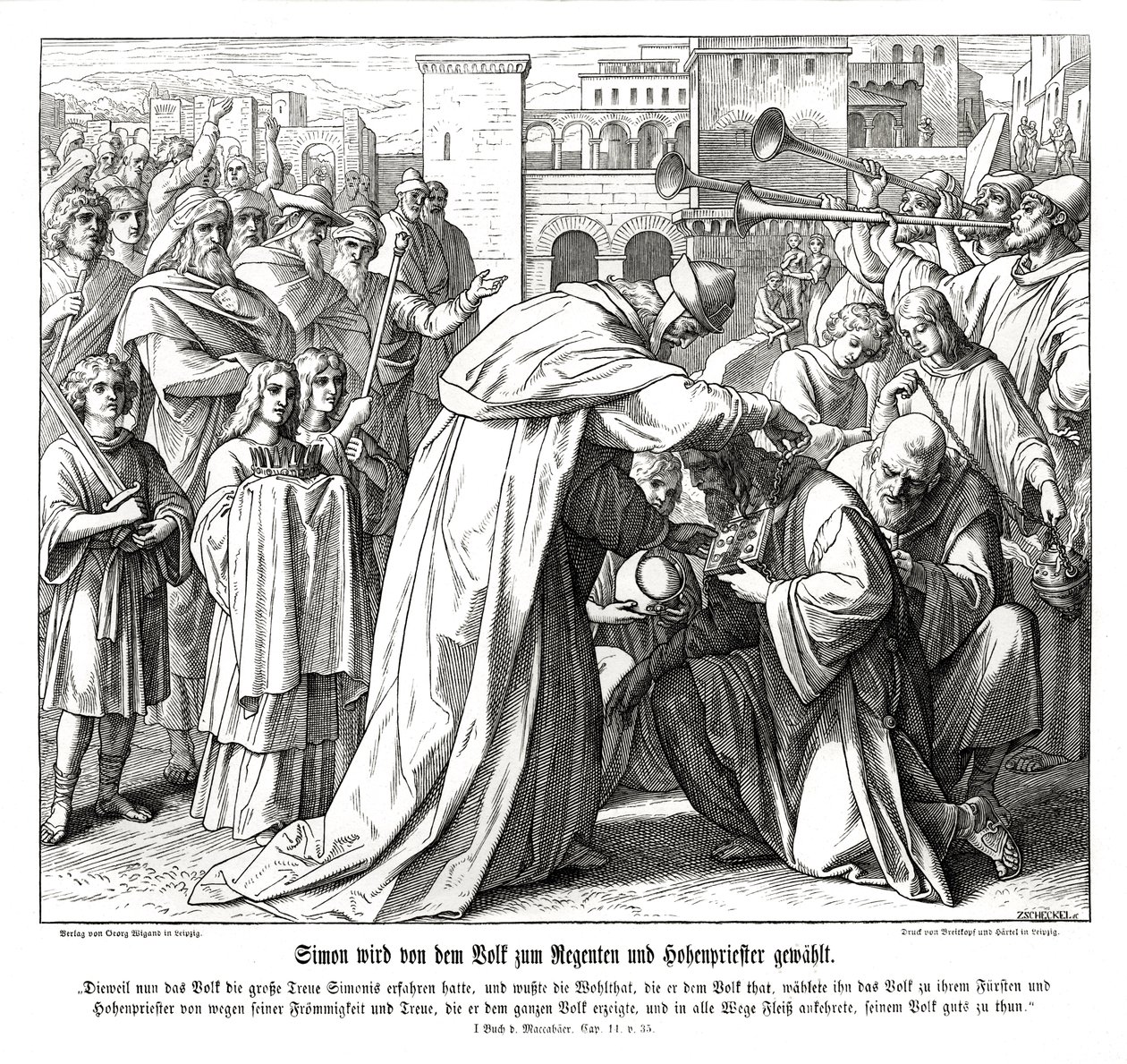 Simon wird zum Hohepriester ernannt von Julius Schnorr von Carolsfeld