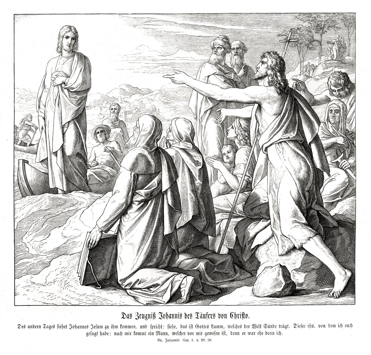 Zeugnis von Johannes dem Täufer, Evangelium nach Johannes von Julius Schnorr von Carolsfeld