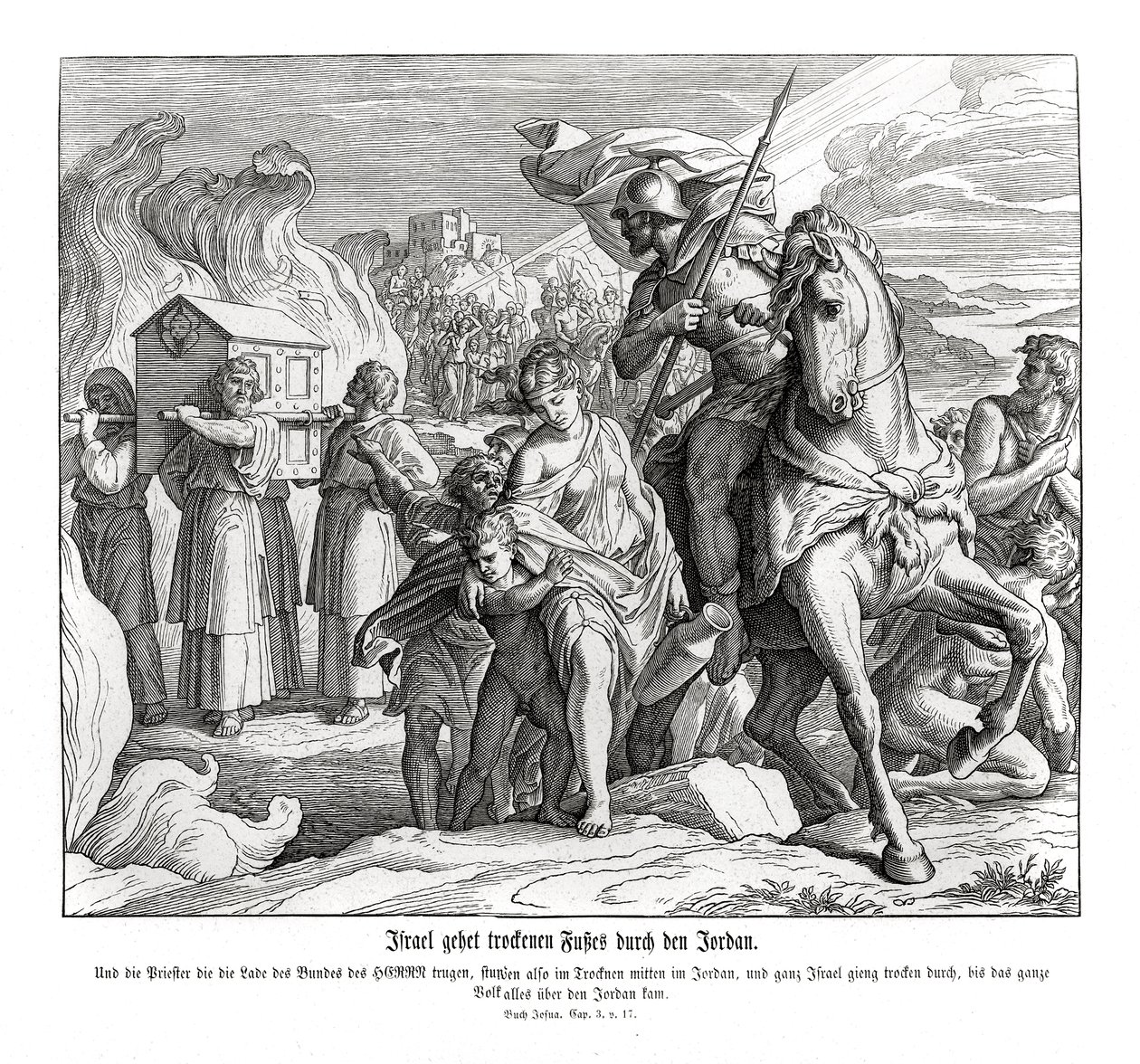 Die Bundeslade überquert den Jordan, Josua von Julius Schnorr von Carolsfeld