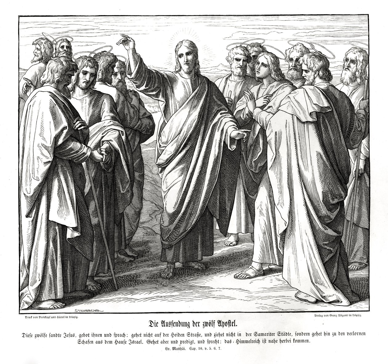 Die zwölf Apostel, Evangelium nach Matthäus von Julius Schnorr von Carolsfeld