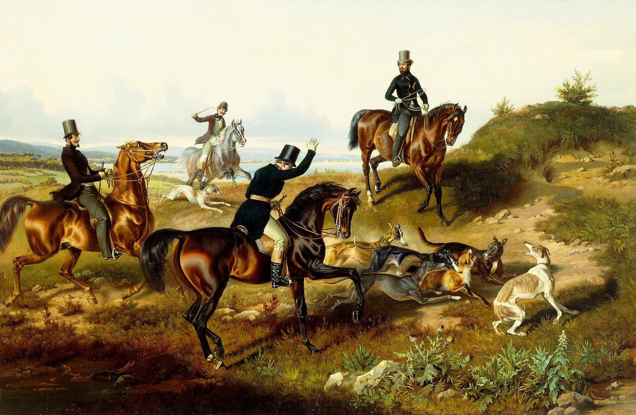 Friedrich II. mit seiner Jagdgesellschaft von Julius Zimmerman
