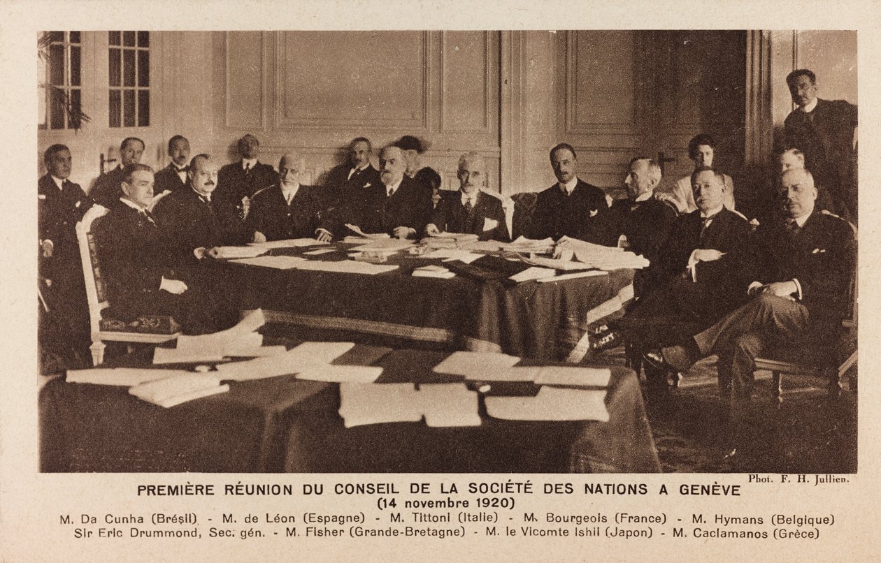 Album "Jack Bosio - Kriegskampagne 1917-1920": Treffen des Völkerbundrates in Genf von Jullien F. H.