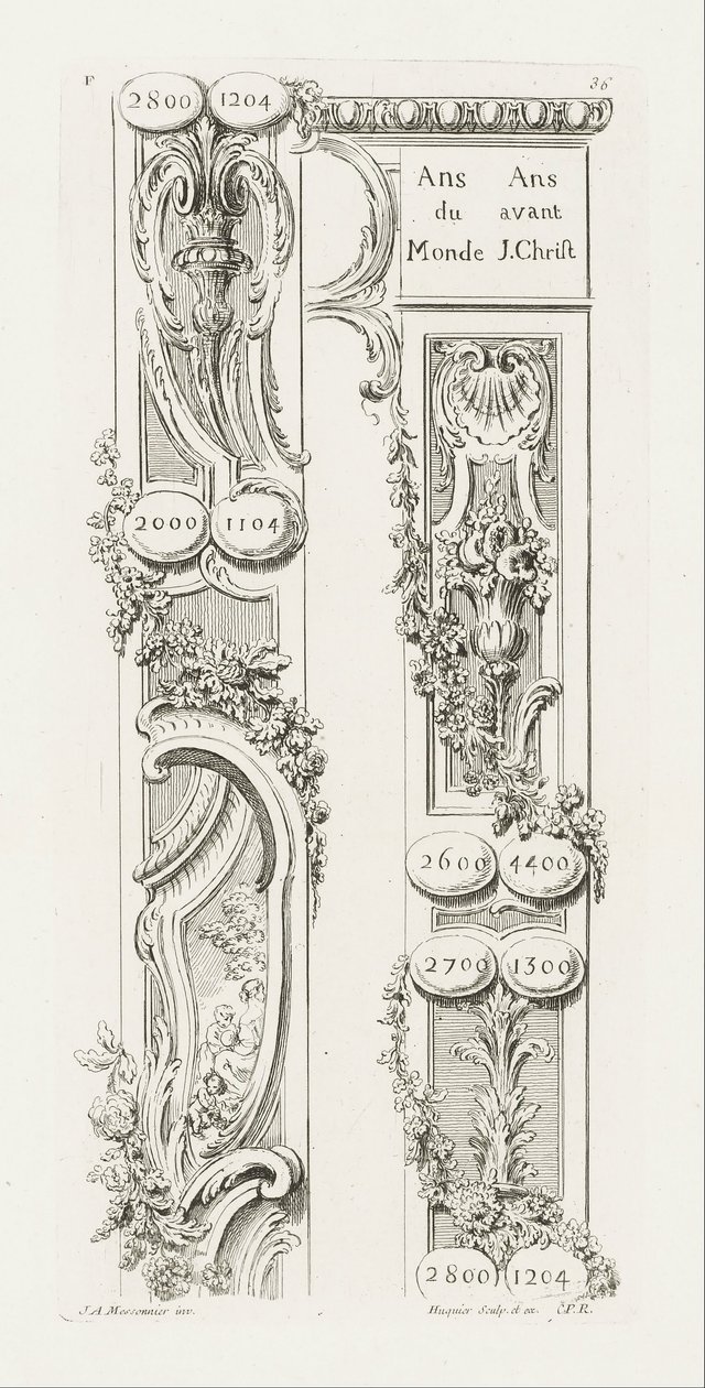 Entwurf von Fragmenten der Bordüre von Juste Aurèle Meissonnier