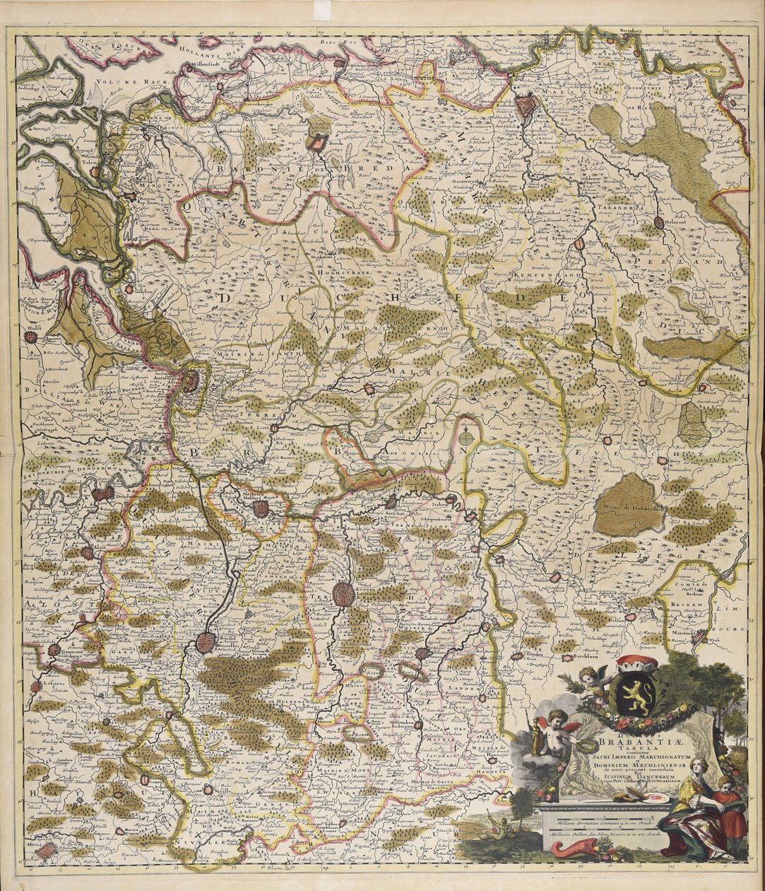 Ducatus Brabantiae tabula: Sacri imperii Marchionatum und Dominium Mechliniense, neu genau verbessert von Iustinus Danckerum von Justus Danckerts