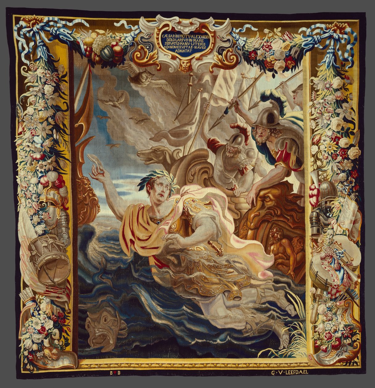 Caesar stürzt sich ins Meer aus Die Geschichte von Caesar und Cleopatra von Justus van Egmont