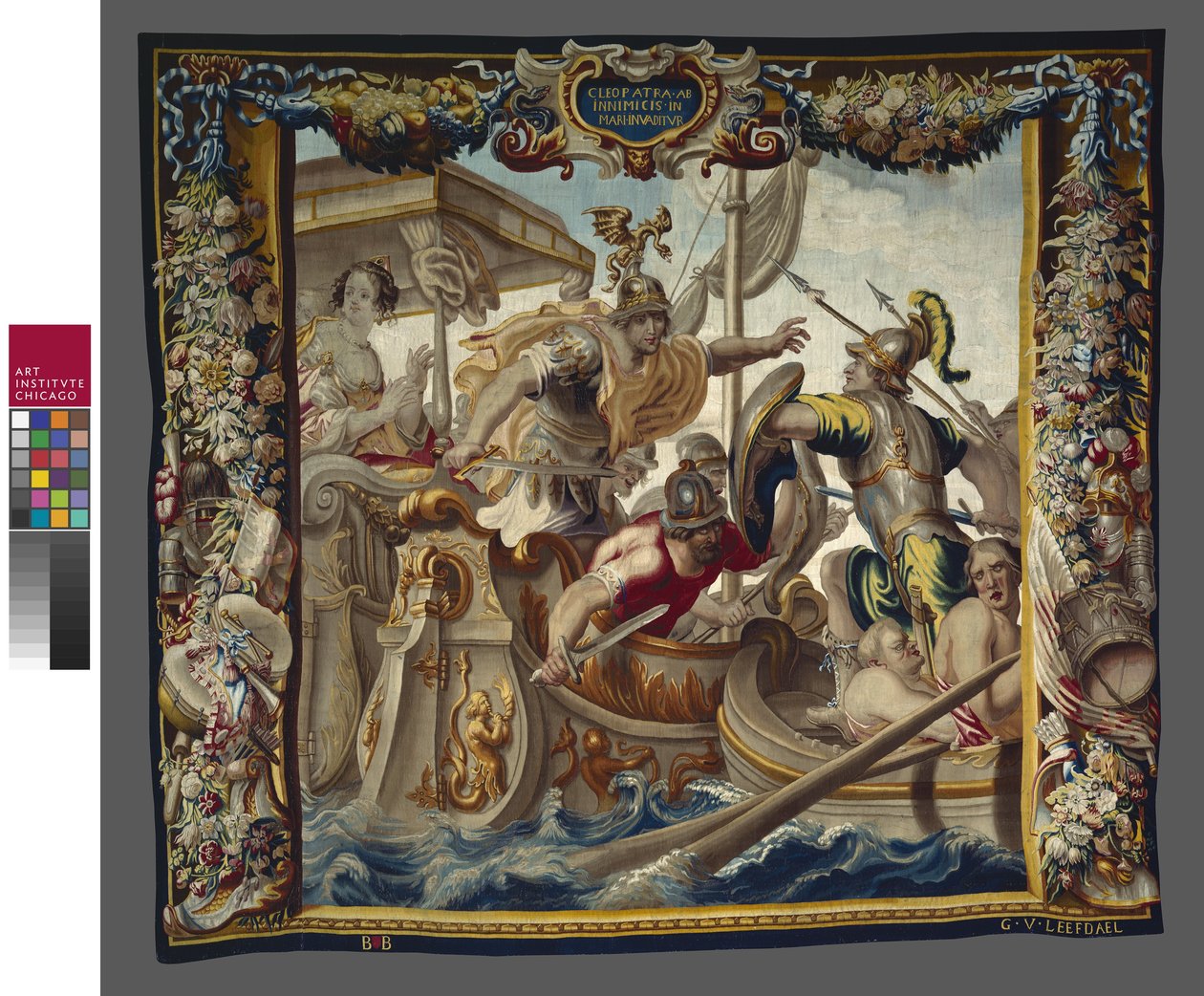 Die Schlacht von Actium aus der Geschichte von Caesar und Cleopatra, William van Leefdael Werkstatt, ca. 1680 von Justus van Egmont