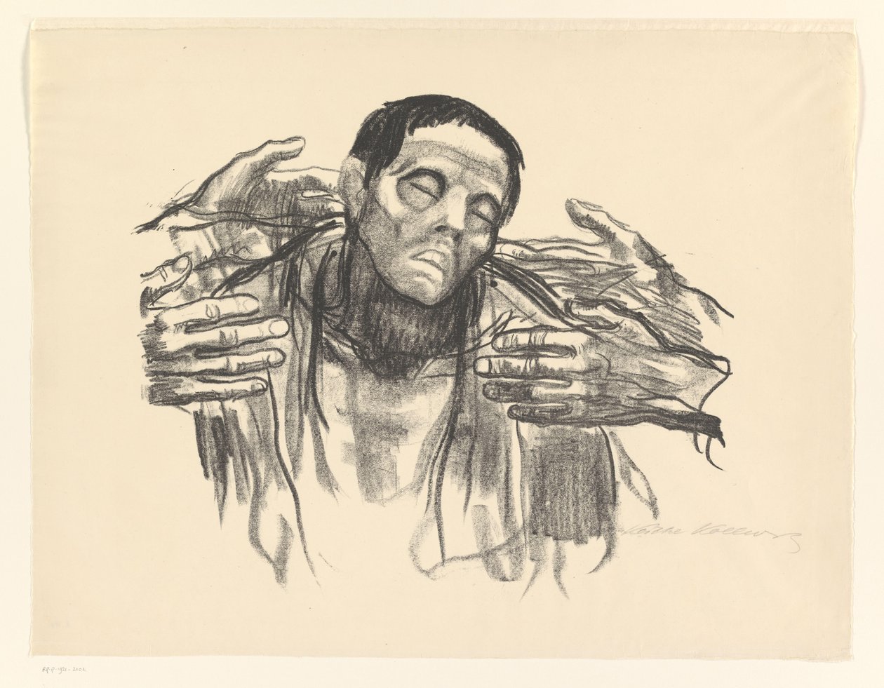 Mann und vier Hände von Käthe Kollwitz (signed by artist)