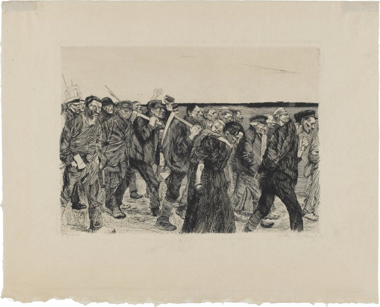 Ein Weberaufstand, Blatt 4: Weberzug von Käthe Kollwitz