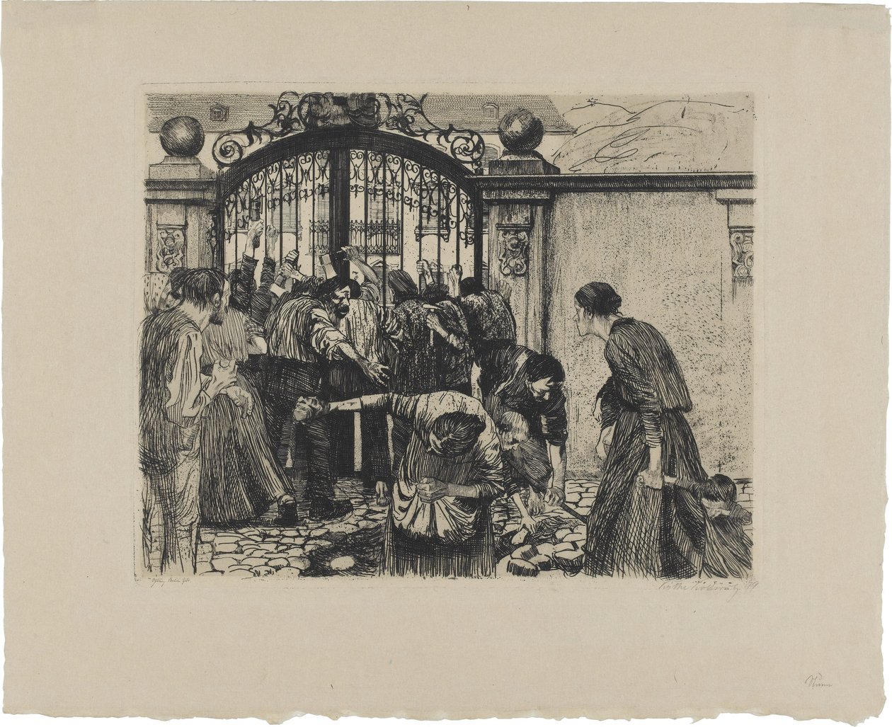 Ein Weberaufstand, Blatt 5: Sturm von Käthe Kollwitz