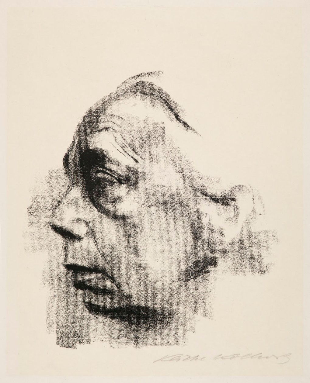 Selbstporträt im Profil von Käthe Kollwitz