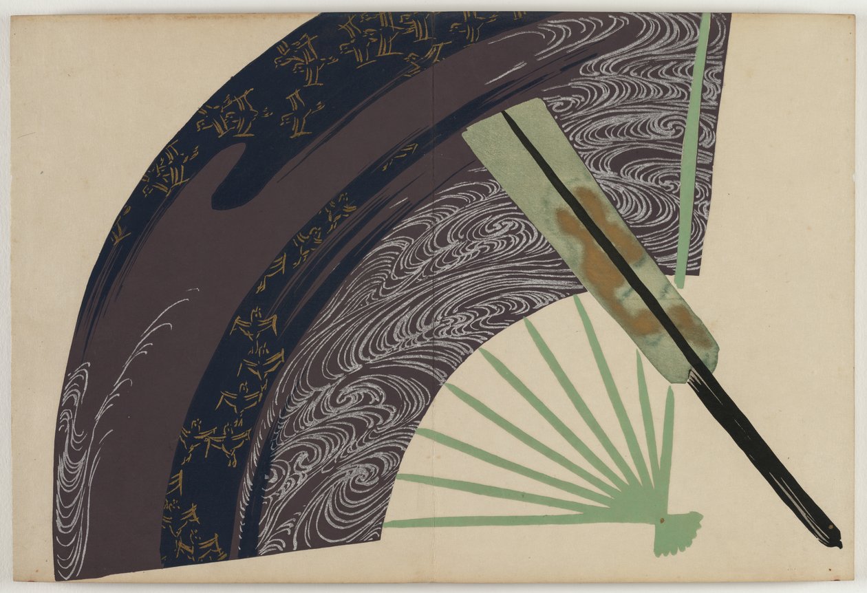 Blumen von hundert Welten (Momoyogusa): Faltfächer von Kamisaka Sekka