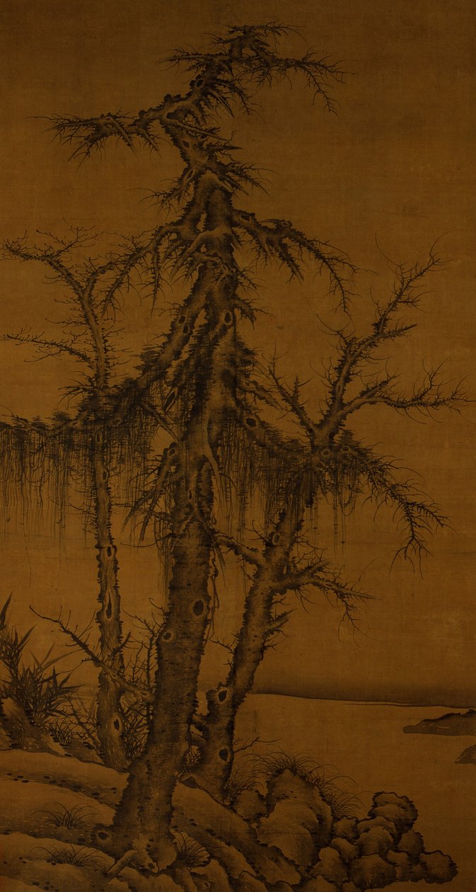 Alte Bäume, Bambus und Felsen, ca. 1300 von Kan Li
