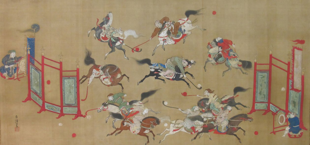 Tataren spielen Polo, frühes 18. Jahrhundert von Kano Eisen