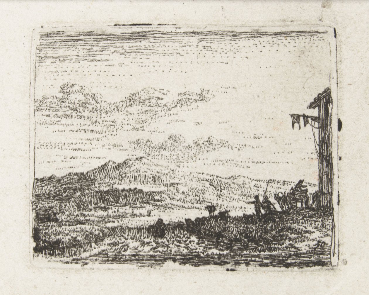 Italianisierende Landschaft mit Wagen bei einer Herberge von Karel Du Jardin