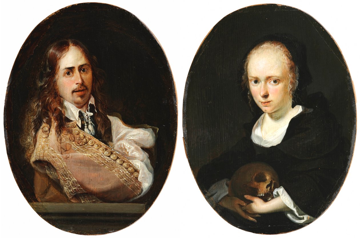 Selbstporträt und Porträt von Cornelia Bouwers, der Frau des Künstlers von Karel Slabbaert