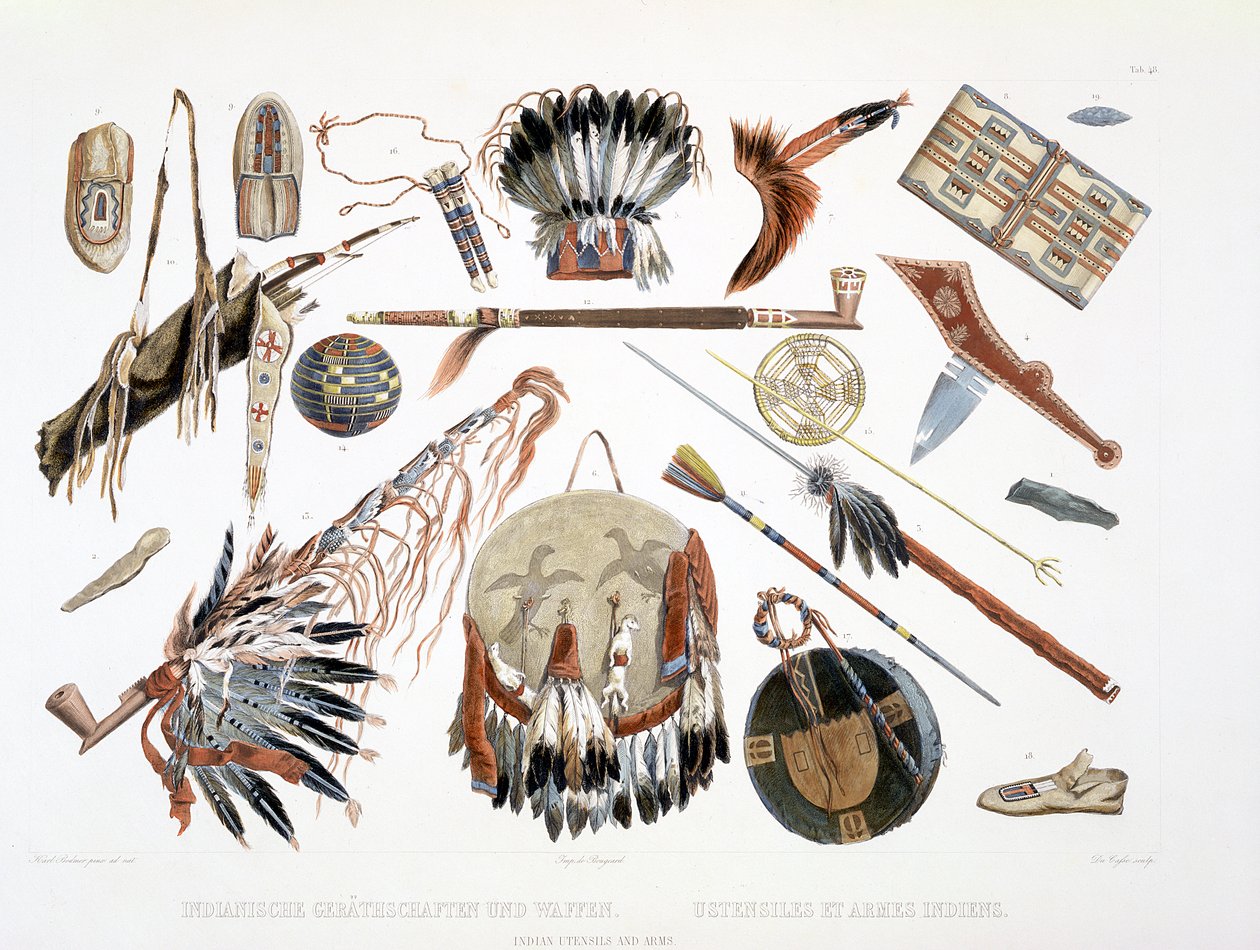 Indische Utensilien und Waffen, Tafel 48 aus Band 2 von 
