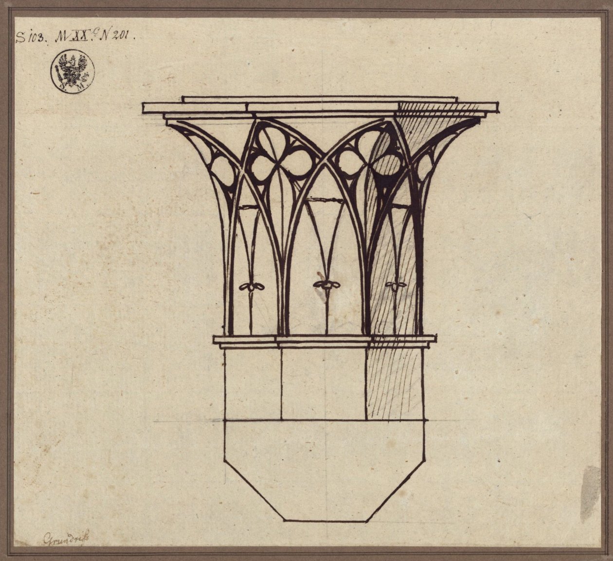 Achteckiges Säulenkapitell von Karl Friedrich Schinkel