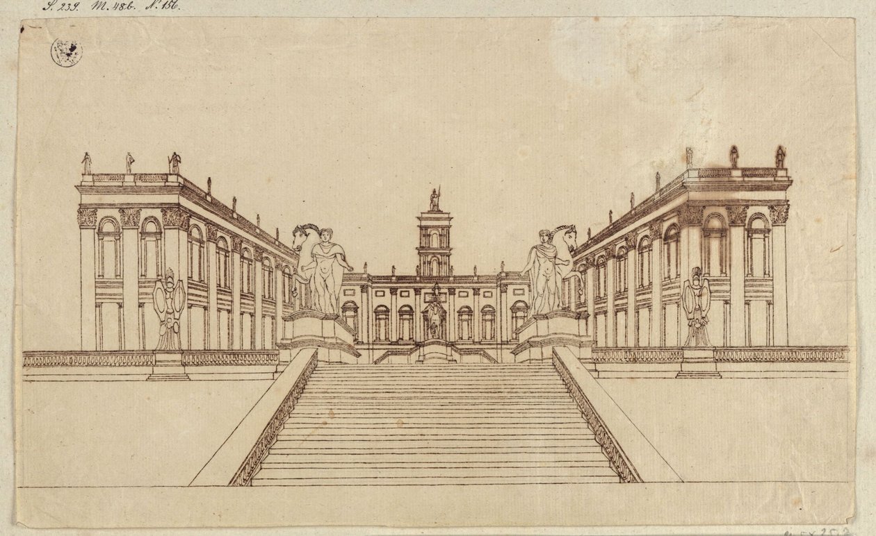 Ansicht des Kapitolplatzes in Rom von Karl Friedrich Schinkel