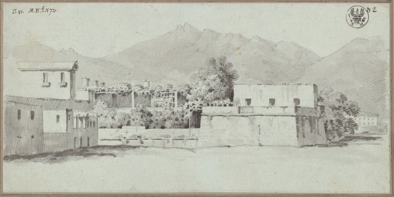 Ansicht eines Landhauses, wahrscheinlich auf Sizilien von Karl Friedrich Schinkel