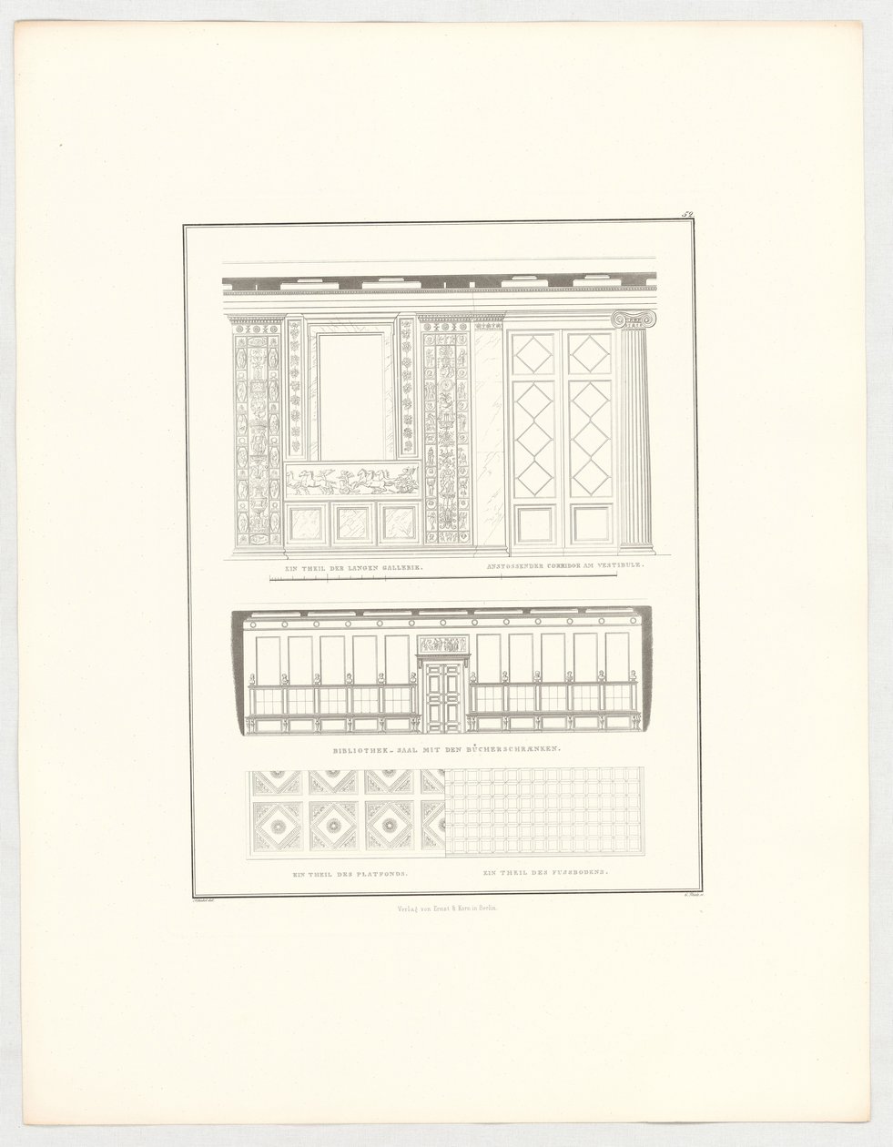Ansichten des Schlosses Krzescowice, Blatt 52 der Folge Sammlung architektonischer Entwürfe von Karl Friedrich Schinkel