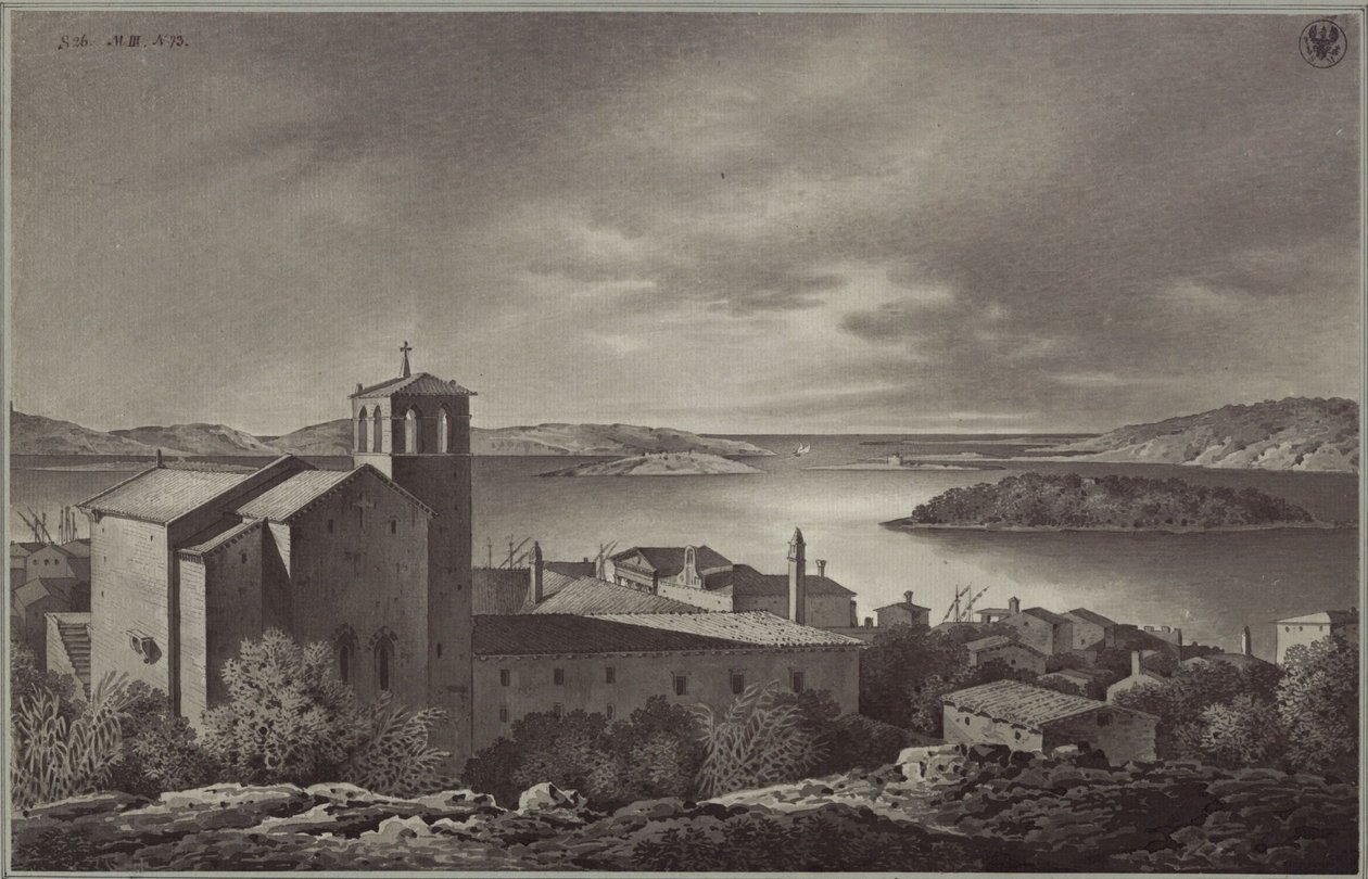Blick auf Pola und das Meer von Karl Friedrich Schinkel