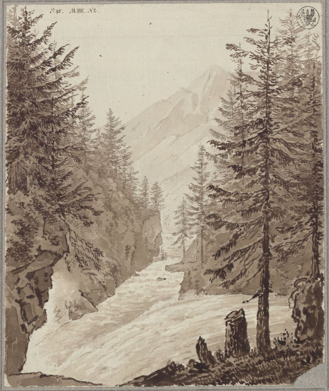 Der Klamm-Pass mit der Gasteiner Ache bei Lend im Salzburgischen von Karl Friedrich Schinkel