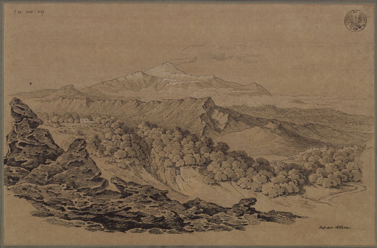 In der Waldregion des Ätna gezeichnet von Karl Friedrich Schinkel