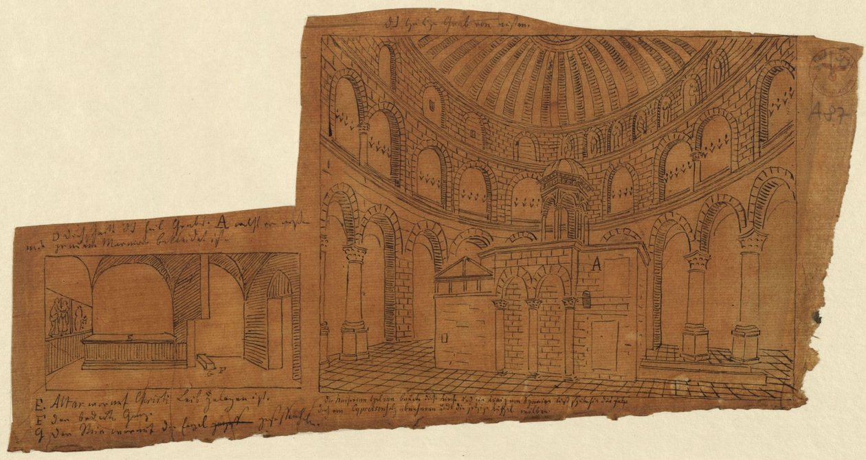 Jerusalem. Grabeskirche. Innenansicht von Karl Friedrich Schinkel